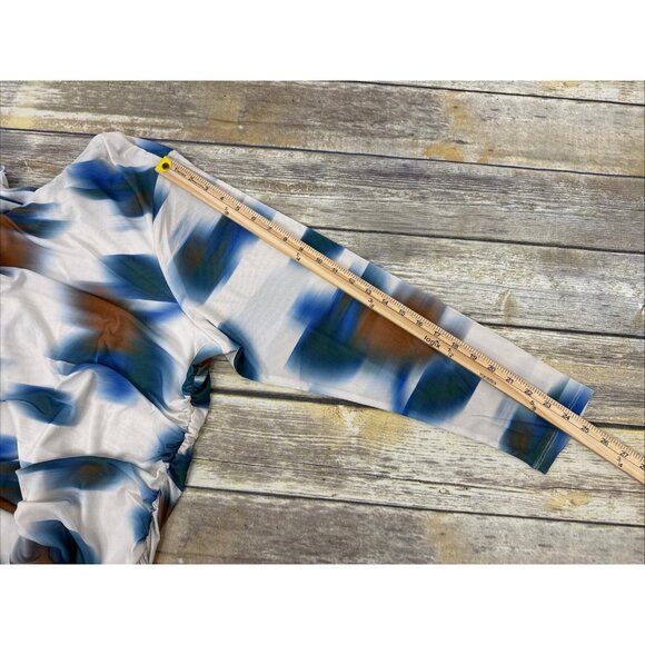 Everyday Jones Mesh Sleeve Cowl Neck Ruched Top Plus Size 3X Long Sleeve NEW - Picture 8 of 11